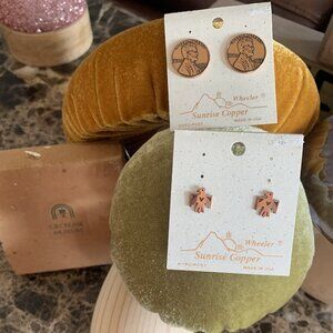 JEWELRY 2 sets NEW Vintage Wheeler Sunrise Copper Earrings, PENNIES, THUNDERBIRD